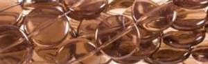 14mm Smoky Topaz Coin Beads u82a8 synthetic 15.5" [v0754]