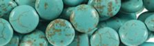 12mm Blue Turquoise Coin Beads t534b 15.5" [v0757]