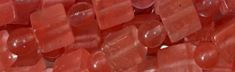 8x8mm Cherry Quartz synthetic Cube Beads 15.5" [v1095]