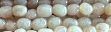 8x12mm Milky Jade Pebble Beads 15.5" [v1120]