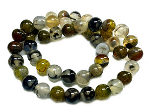 12mm Mix Fire Agate Round Beads 15.5" dyed [12g2x]