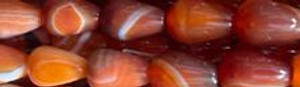 10x14mm Red Banded Agate TearDrop Beads a419a 15.5" [v1345]