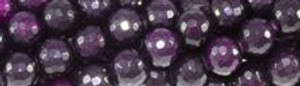 8mm Purple Agate Faceted Round Beads 15.5" [v1447]