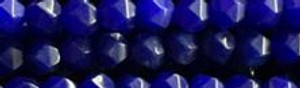 8mm Lapis Jade dyed Faceted Hexagon Beads 15.5" [v1503]
