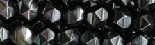 8mm Black Agate Faceted Hexagon Beads 15.5" [v1505]