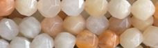 8mm Peach Quartz Faceted Hexagon Beads 15.5" [v1509]