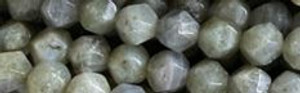 8mm Gray Agate Faceted Hexagon Beads 15.5" [v1519]