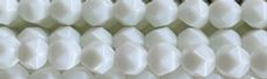 8mm White Obsidian Faceted Hexagon Beads 15.5" [v1524]