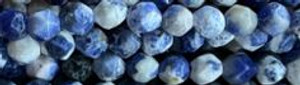 8mm Sodalite Faceted Hexagon Beads 15.5" [v1557]