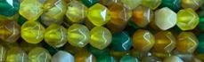 8mm Mix Agate Faceted Hexagon Beads 15.5" [v1577]