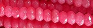 8mm Pink Jade dyed Faceted Rondelle Beads 15.5" [v1611]