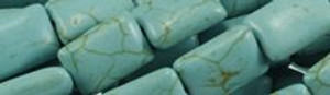 10x14mm Blue Turquoise Rectangle Beads t538b 15.5" [v1731]