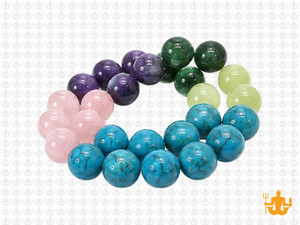 10mm  Multi-Colors Jade & Agate Beads 15.5" [10x59]