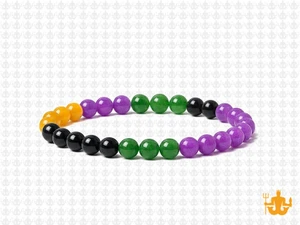 4mm Onyx, Aventurine & Jade Bracelet 7.5" [b1x51]