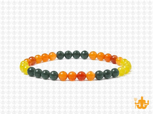 4mm Carnelian, Onyx  & Jade Bracelet 7.5" [b1x54]