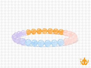 4mm Carnelian, Rose Quartz  & Jade Bracelet 7.5" [b1x55]