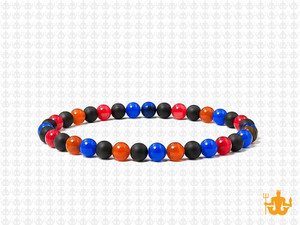 4mm Carnelian, Onyx  & Jade Bracelet 7.5" [b1x65]