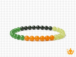 4mm Carnelian, Onyx  & Jade Bracelet 7.5" [b1x70]