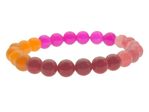 4mm Carnelian  & Jade Bracelet 7.5" [b1x79]