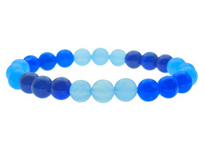 6mm Multi-Colors Jade Bracelet 7.5" [b2x53]
