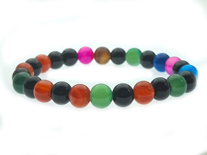 6mm Mix Stripe Agate Bracelet 7.5" [b2x75]