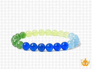 6mm Multi-Colors Jade Bracelet 7.5" [b2x83]