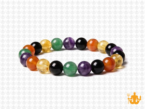 8mm Carnelian, Onyx  & Jade Bracelet 7.5" [b3x72]