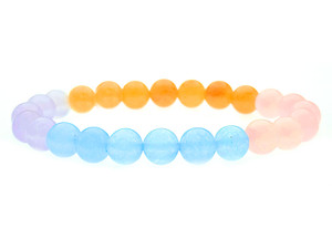 10mm Carnelian, Rose Quartz  & Jade Bracelet 7.5" [b4x55]