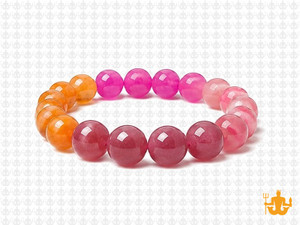 10mm Carnelian  & Jade Bracelet 7.5" [b4x79]