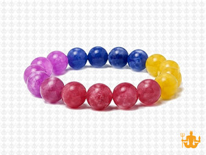 10mm Multi-Colors Jade Bracelet 7.5" [b4x82]