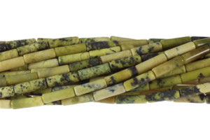 4x13mm Yellow Serpentine Tube Beads 15.5" natural [s1b33a-13t]
