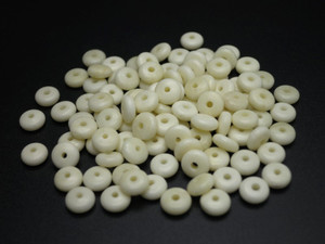 6mm Natural Buffalo Bone Round Disc Beads 25pcs. [zb240]