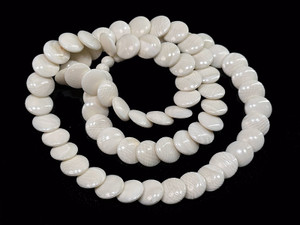 8mm Natural Buffalo Bone Round Disc Beads 7" A Grade [zb243]