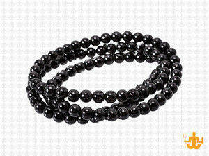 4mm Black Tourmaline Beads 15.5" natural [4mm5]