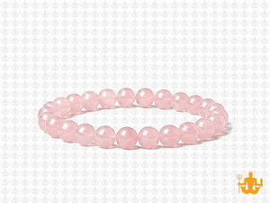 6mm Natural Color Rose Quartz Elastic Bracelet 7.5" [b2b1a]