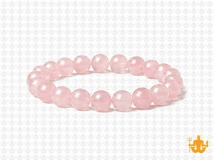 8mm Natural Color Rose Quartz Elastic Bracelet 7.5" [b3b1a]