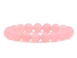 4mm Matte Rose Quartz Elastic Bracelet 7.5" [b1ab1am]
