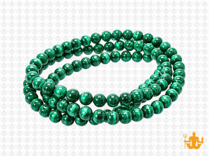 4mm Malachite Round Beads 15.5", Natural [4m9]