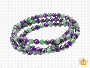 4mm Amethyst, Aventurine, Hematite Round Beads 15.5", Natural [4x93]