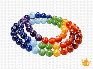 6mm 7 Chakra Round Beads 15.5", Natural [6m55]