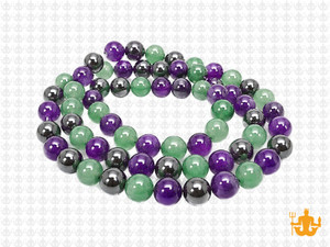 6mm Amethyst, Aventurine, Hematite Round Beads 15.5", Natural [6x93]