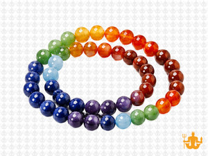 8mm 7 Chakra Round Beads 15.5", Natural [8m55]