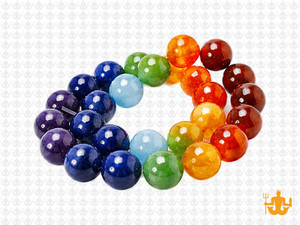 10mm 7 Chakra Round Beads 15.5", Natural [10m55]