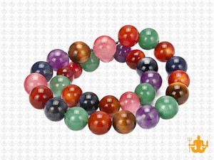 12mm 7 Chakra Round Beads 15.5", Natural [12m53]