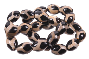 12mm Tibetan Dzi  Agate Oval Beads 15.5" natural  [12m74]