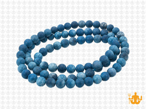 4mm Matte Blue Apatite Round Beads 15.5", Natural [4m8m]