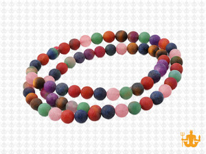 4mm Matte 7 Chakra Round Beads 15.5", Natural [4m53m]