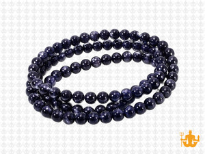 4mm Blue Goldstone Round Beads 15.5" synthetic [4d25]