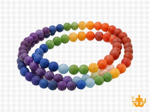 4mm Matte 7 Chakra Round Beads 15.5", Natural [4m55m]