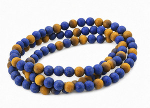 4mm Matte Amethyst, Lapis, Tiger Eye Round Beads 15.5", Natural [4x92m]